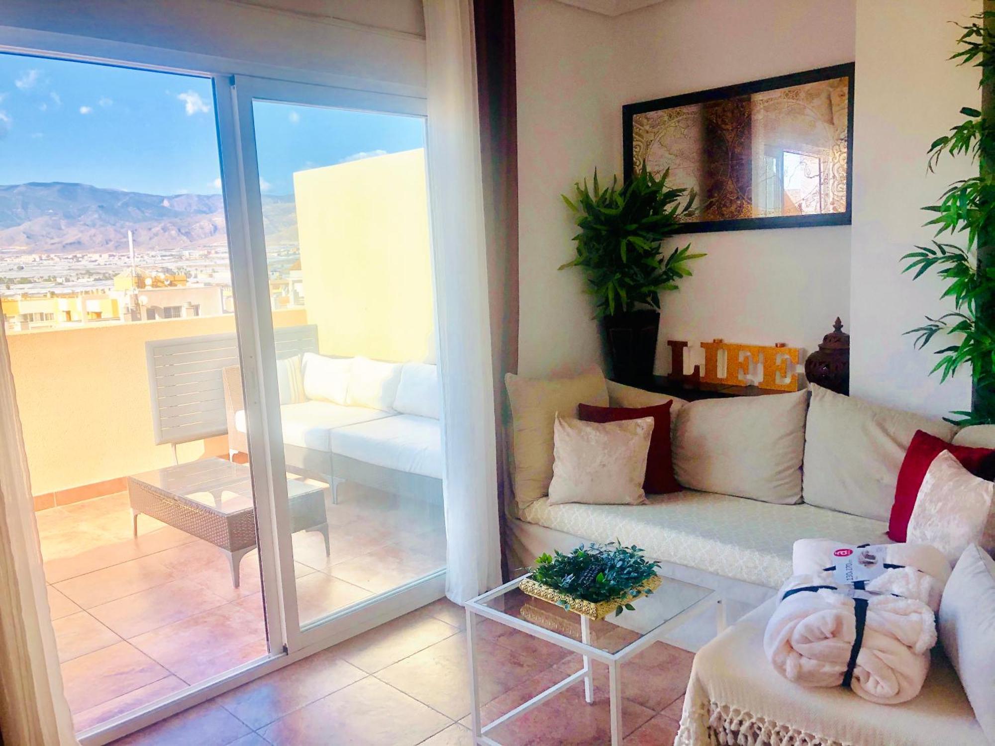 Atico Deluxe Entre Centro Y Playa Salinas Con Terraza, Wifi, Piscina Climatizada, Gym, Sauna Y Garaje -Smart Tv Roquetas de Mar Extérieur photo